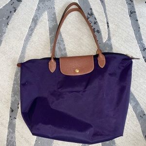 Long champ navy blue tote